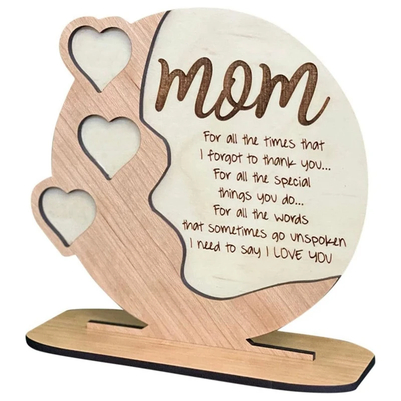 Деревянная мини-табличка в форме сердца для матери, подарок на день матери для мамы на день рождения, персонализированное Подарочное украшение