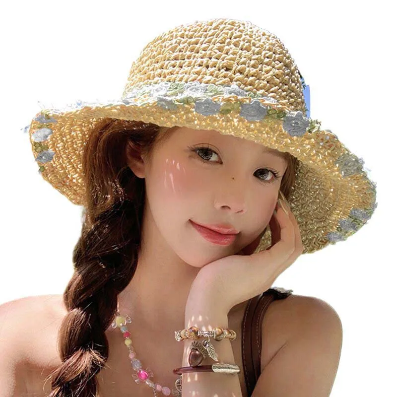Sun Hats Straw Womens Sunscreen Caps Men Women Spring and Summer Outdoor Novelty Travel Fancy MJ1173