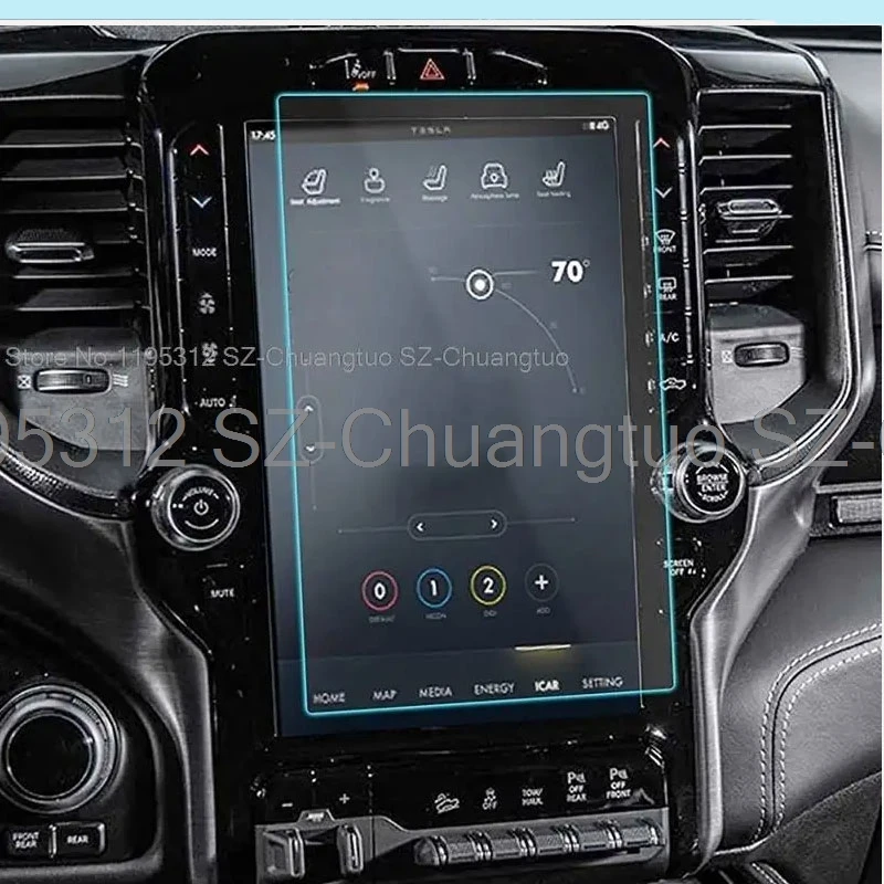 Tempered Glass screen  Protector for  Dodge Ram 1500 2500 3500 2019 2020 2021 12-Inch Car Navigation Touch-Screen