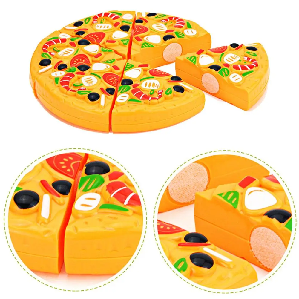 Children Pretend Goodies Play Simulated Kitchen Toys Plastic Cutting Food Kids Toy Pizza Cutting Toy Pizza Cutting Toy