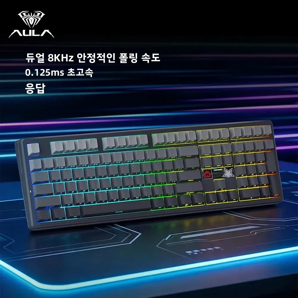 AULA F108 Pro V2 Esports Gaming Mechanical Keyboard Tri-Mode 100% Layout Keycaps RGB Backlight Hot-swap for PC Computer Gamers