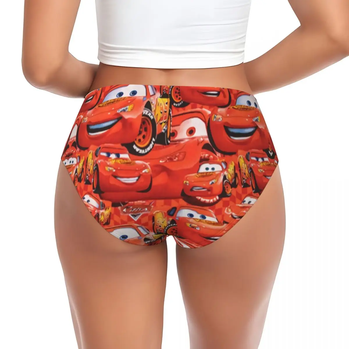 Benutzerdefinierte Lightning McQueen Car Collage Kurze Höschen Damen Komfortunterwäsche