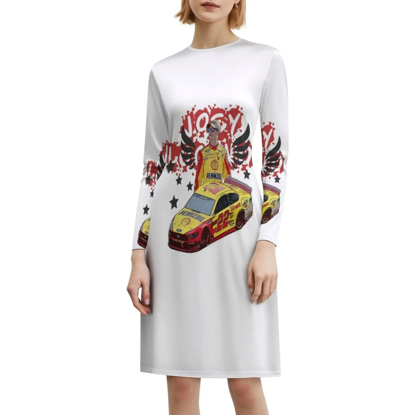 Joey Logano, ropa de calle para mujer, vestido de fiesta, ropa de Club estampada a la moda para mujer, vestidos de fiesta Joey Logano Joey Logano