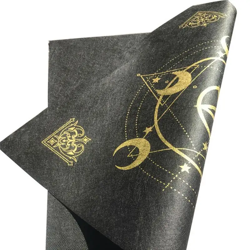 49cm Hexagram Moon Phase Patterned Tarot Tablecloth Altar Cloth Flannel Oracle Card Pad Divination Witchcraft Astrology Supplies