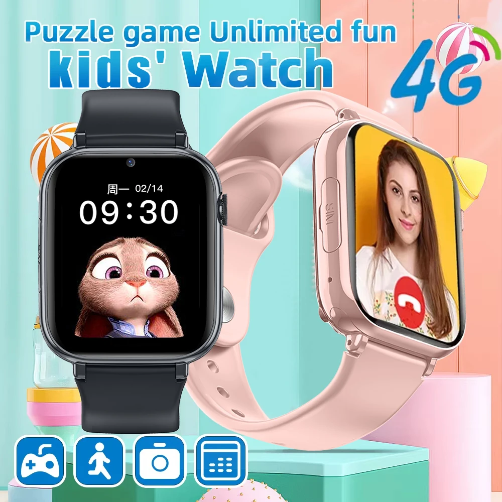 

Kids 4G Smart Watch Girl Boy-Smart Watch Children's Watch Age 4-12 Years Old, Intelligence Learning Game Camera Micro Chat Al