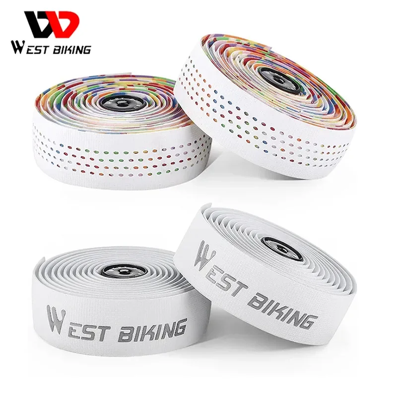 WEST BIKING Dirt-Resistant Handlebar Tape Lightweight Breathable Anti-Slip Road Bike Grip Tape Gravel Bike Bar Winding End Plugs