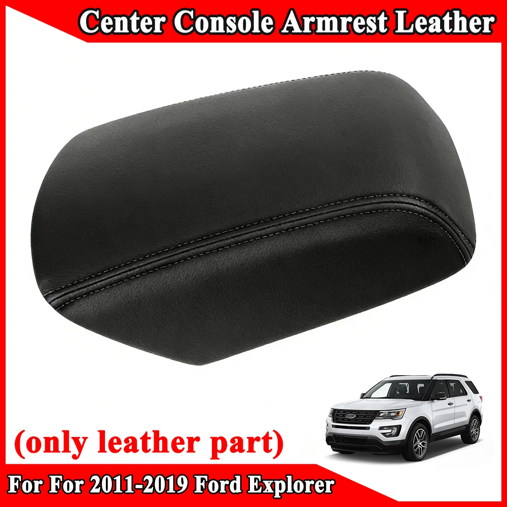 

Black Microfiber Leather Car Center Console Armrest Lid Box Cover Trim Protector Cover For 2011-2019 Ford Explorer