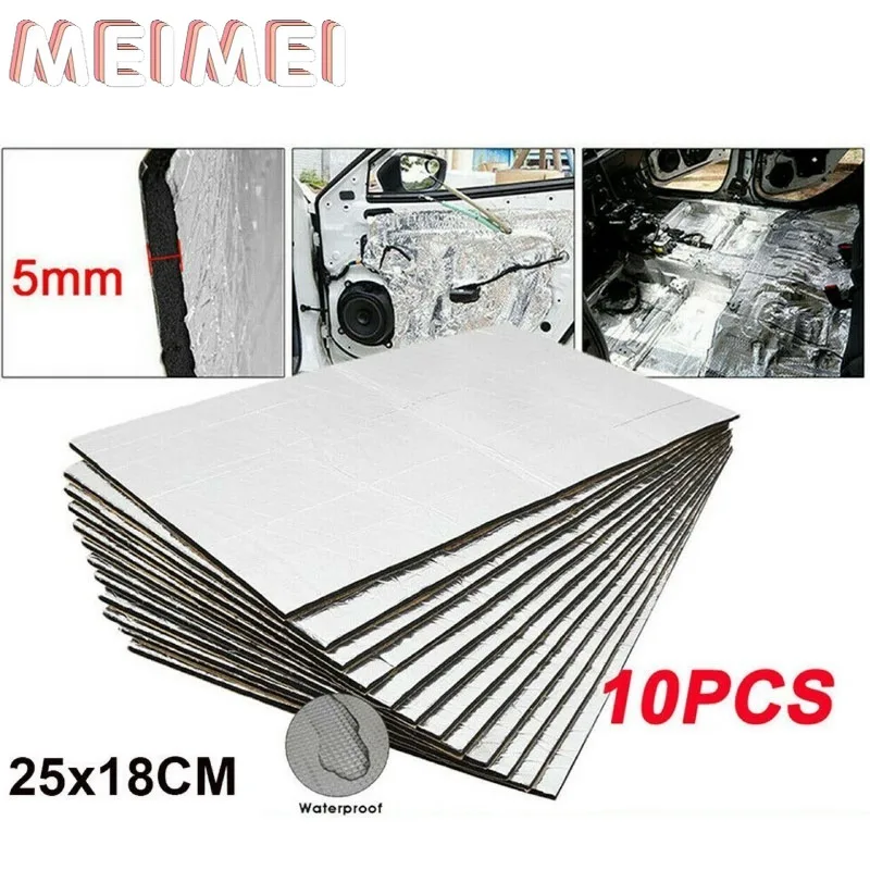 

20PCS Soundproof Shock-absorbing Mat for Car Trucks Noise Insulation Heat-insulating Tinfoil Sound Insulating Cotton Wall Panels