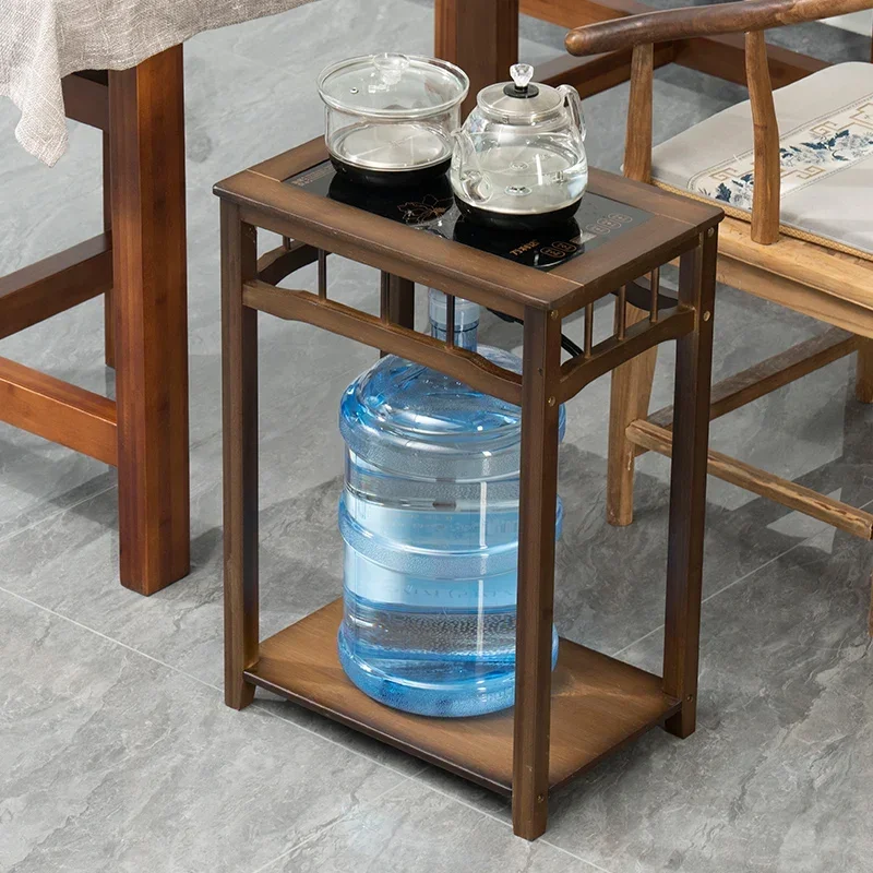 

Multi Layer Storage Side Table Chinese Tea Water Cabinet Living Room Tea Rack Easy Wipe Tea Cabinet Removable Coffee Table