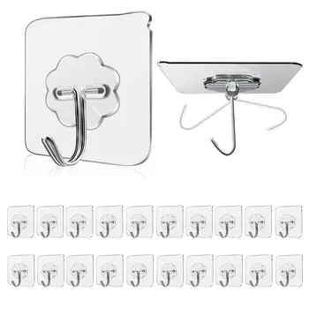 Waterproof and Oilproof Wall Hooks, Sticky Hooks for Kitchen Bathroom Shower Door Outdoor Wall Hanging Door Self-adhesive 1