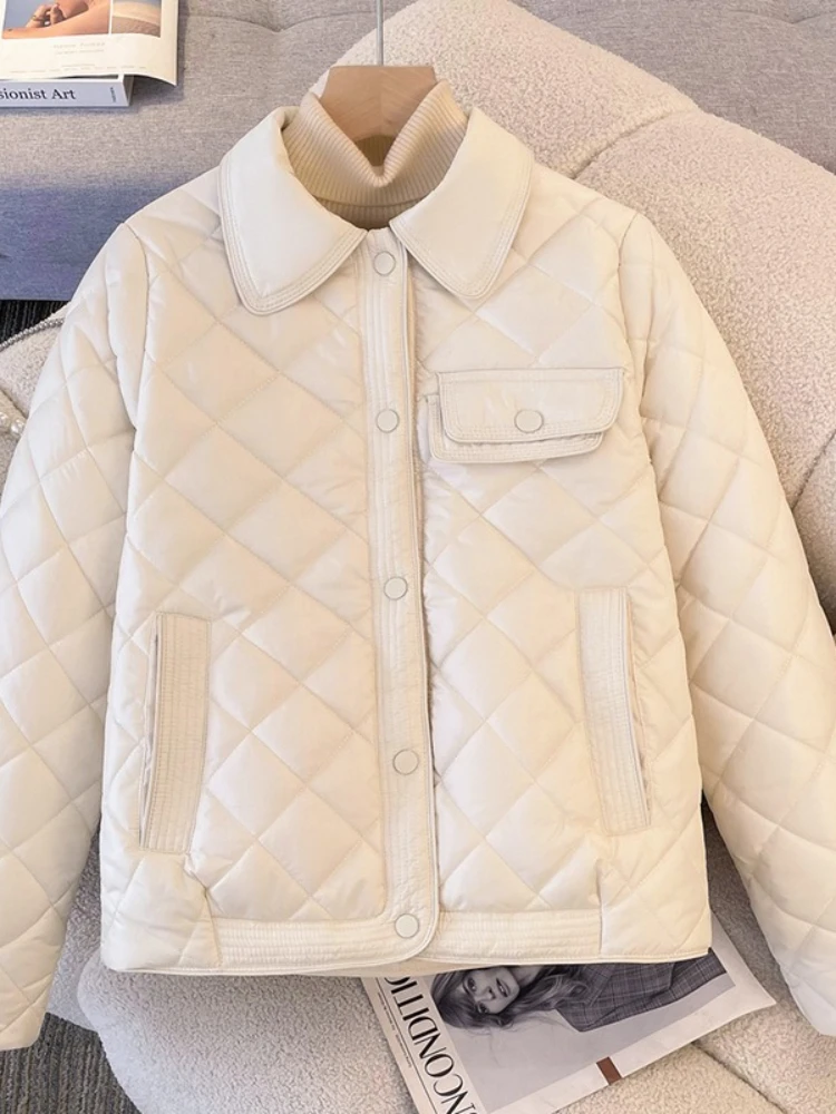 Novità in autunno inverno giacca corta in cotone moda donna sciolto casual caldo piumino capispalla temperamento colore puro femminile