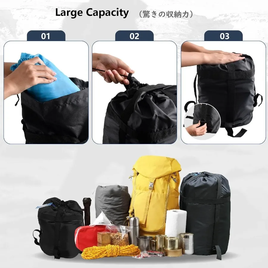 كيس ضغط نايلون خفيف كيس النوم ضغط الاشياء كيس توفير المساحة والعتاد للتخييم التنزه الظهر السفر #6