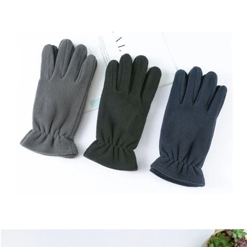 2023 Herren Winter handschuhe solide Frauen Outdoor Polar Fleece verdicken warme kalte Handschuhe Motorrad Radfahren Handgelenk Handschuh schwarze Fäustlinge