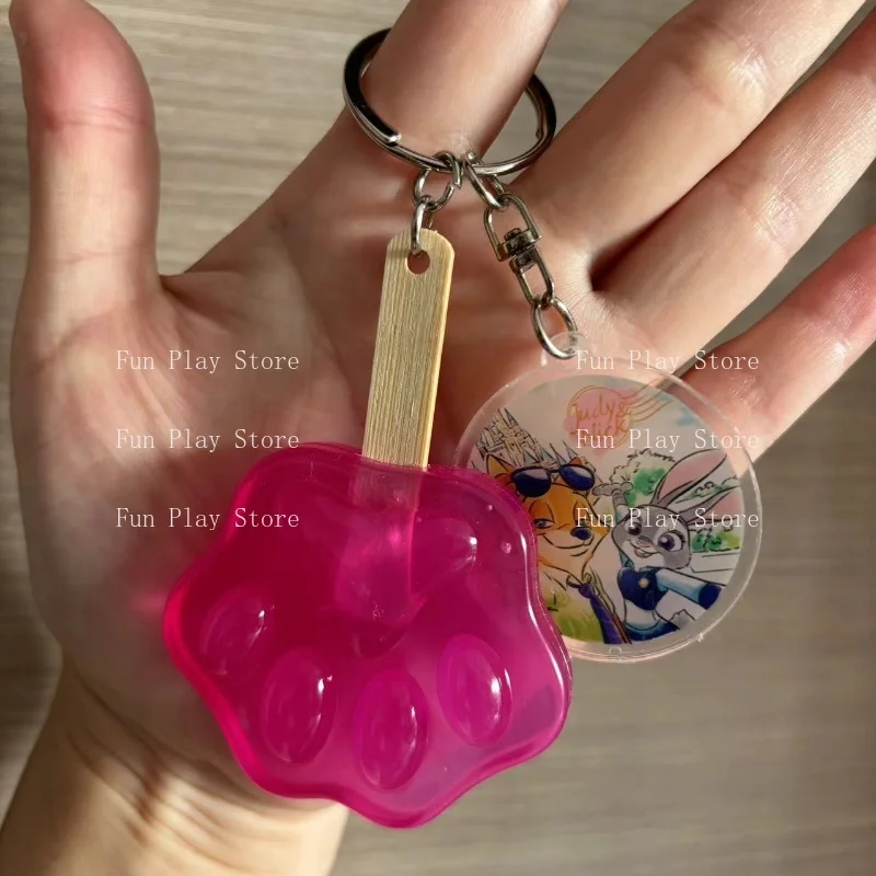 Judy Nick Keychain Kawaii Pink Talon Popsicle Pendant Car Keyring Fashion Bag Pendant Rabbit Fox Cop Souvenir Periphery Gift