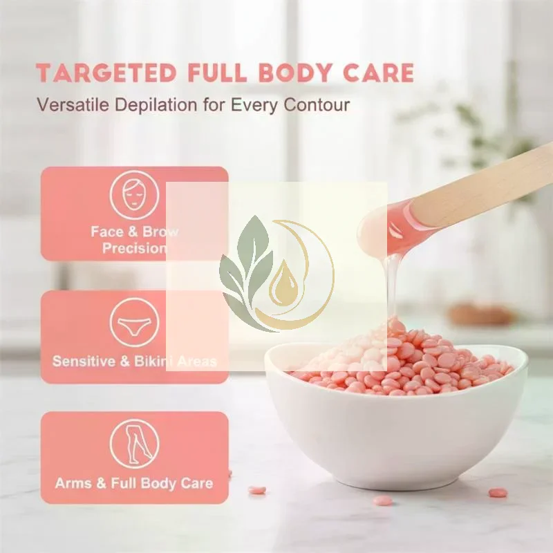 500g Full Body Hard Depilatory Wax Beans, Hot Film Wax Beads for Hair Removal Hard Wax Pellets for Machine Home Salon Depilatio