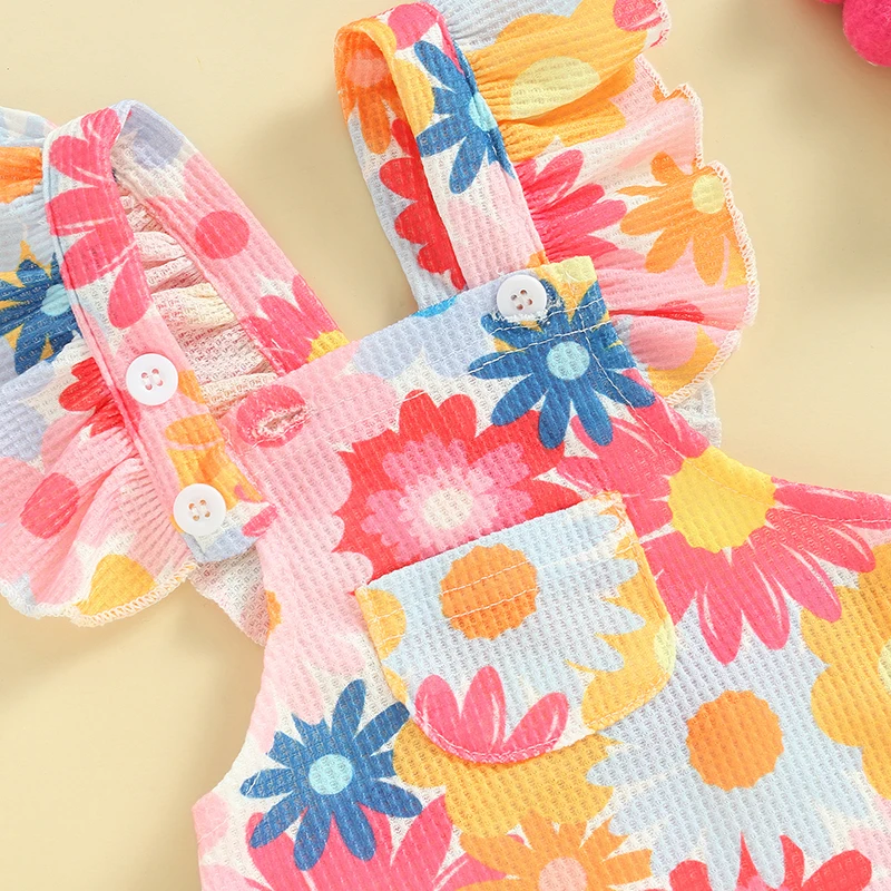 Newborn Baby Girl Clothes Ruffle Sleeveless Floral Bubble Romper 3 6 12 18 Month Girl Clothes Summer