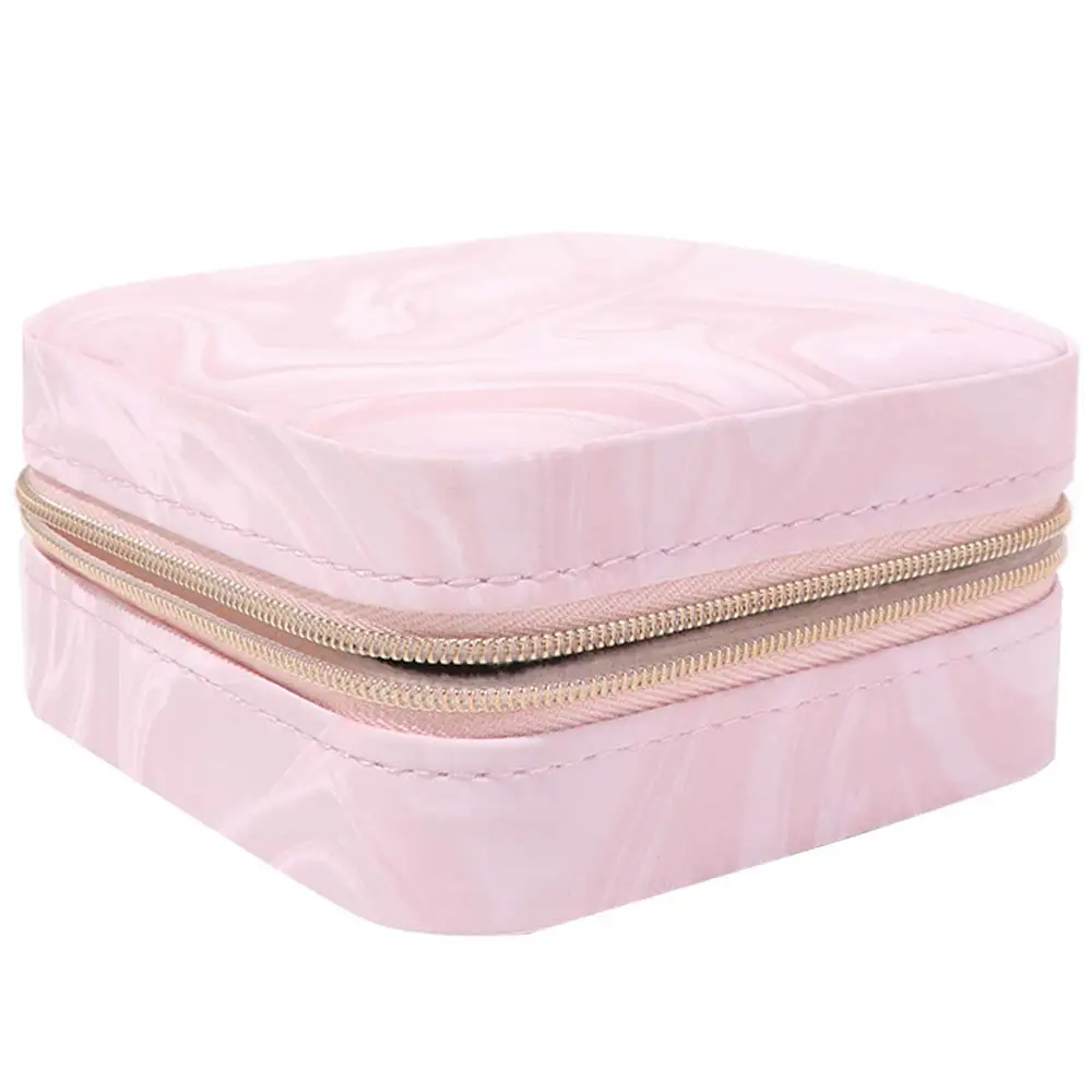 

Портативная многоуровневая шкатулка для хранения украшений: органайзер для серег, ожерелий, колец, упаковочная коробка, футляр для демонстрации украшений на молнии