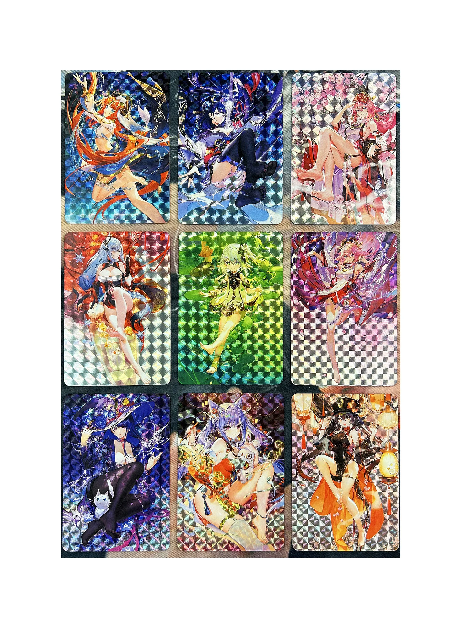 9 teile/satz ACG Genshin Bunte Version Beelzebul Ganyu Brechung Sexy Mädchen No.2 Hobby Sammlerstücke Anime Spiel Sammlung Karten