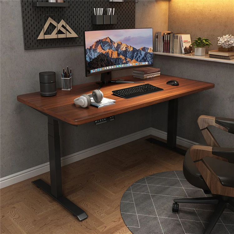 xx-Extra Large Long White Coffee Dual Motor Height Adjustable Table Italian Column Home Office Desk with Standing 120*60#