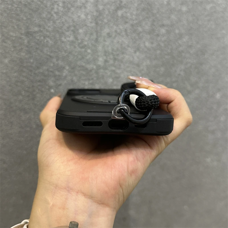 Slide Camera Protection Ring Magnetic Case For iPhone 17 16 15 14 13 12 11 Pro Max Wrist Strap Cord For Magsafe Shockproof Cover