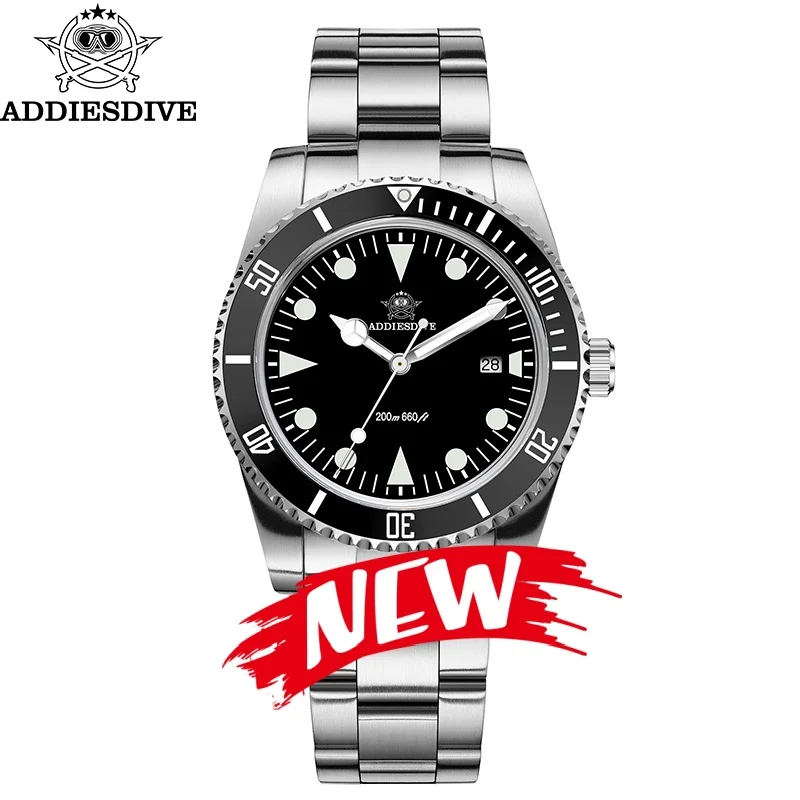 

ADDIESDIVE Top Brand Quartz Watches BGW9 Super Luminous 316L Stainless Steel 20Bar Waterproof Ceramic Bezel Watch For Men Reloj