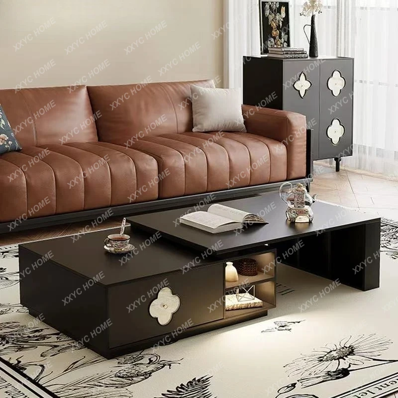 four-leaf clover coffee table combination retro style living room small apartment floor TV cabinet new