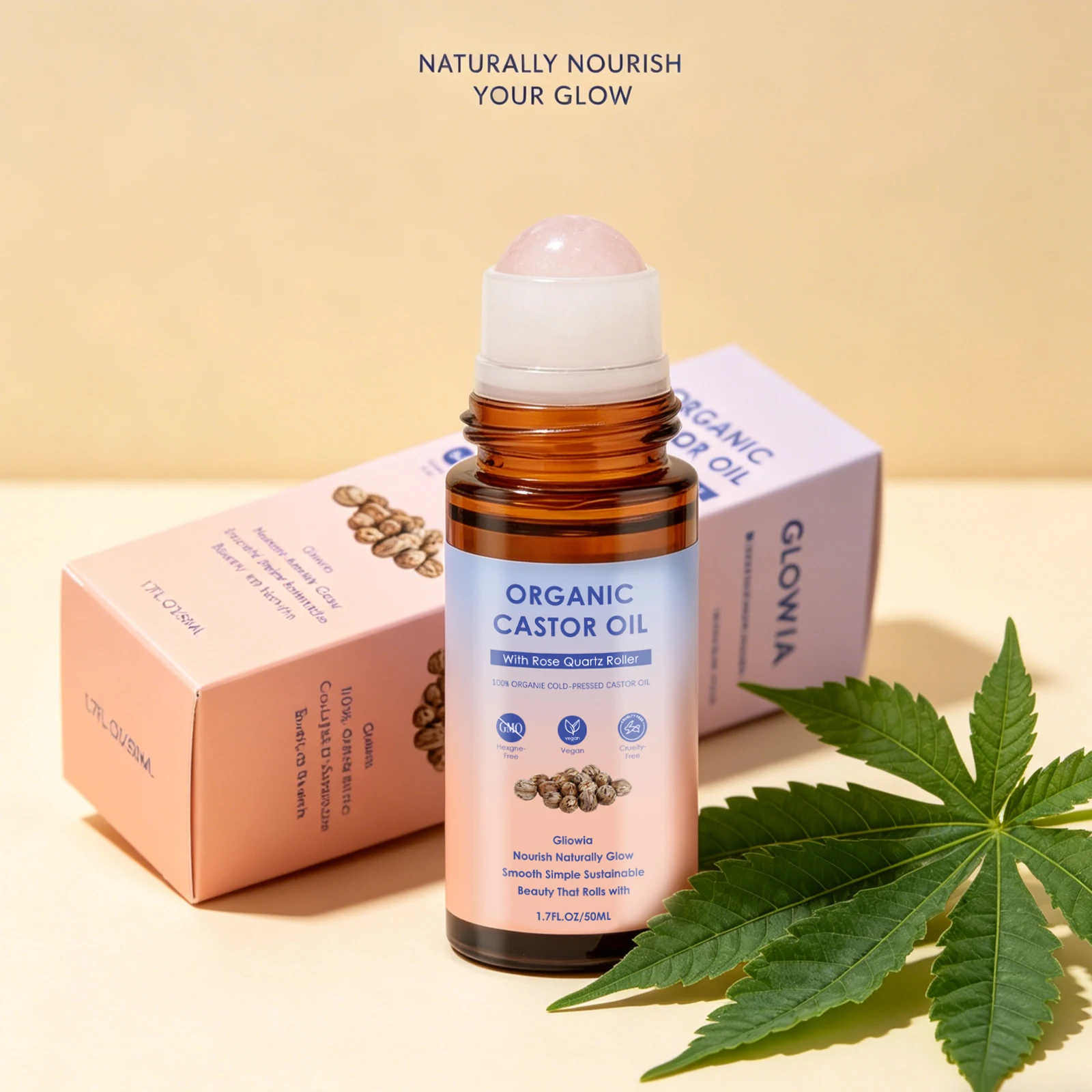 Organic Castor Oil Roll On Natural Formula Soothing Skin Deep Hydration Help Hair Growth Body Care Natural Castor Essence Oils