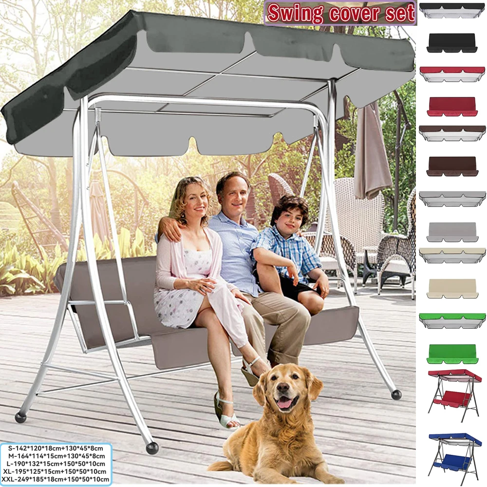 210D Kit Chair Cover Kit 2Pcs Swing Bench Equipment Replacement Sun Sun Shade 2Pcs/Set Swing Accessories Waterproof