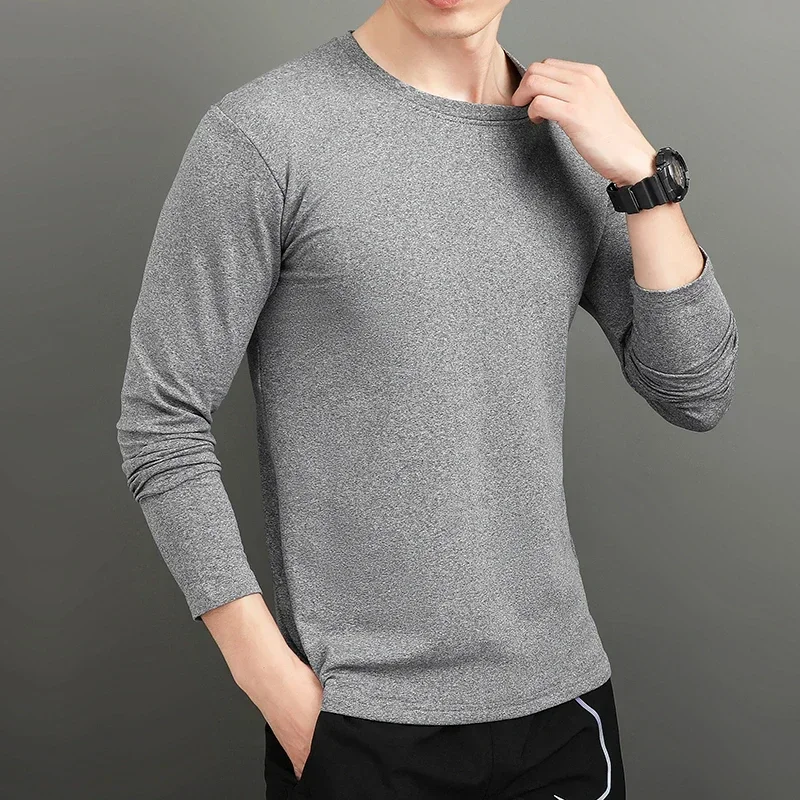 Gym Mannen T-Shirt Sneldrogende Elastische Strakke Top Spier Fitnesstraining Kleding Outdoor Hardloopkleding Tees Lente Herfst