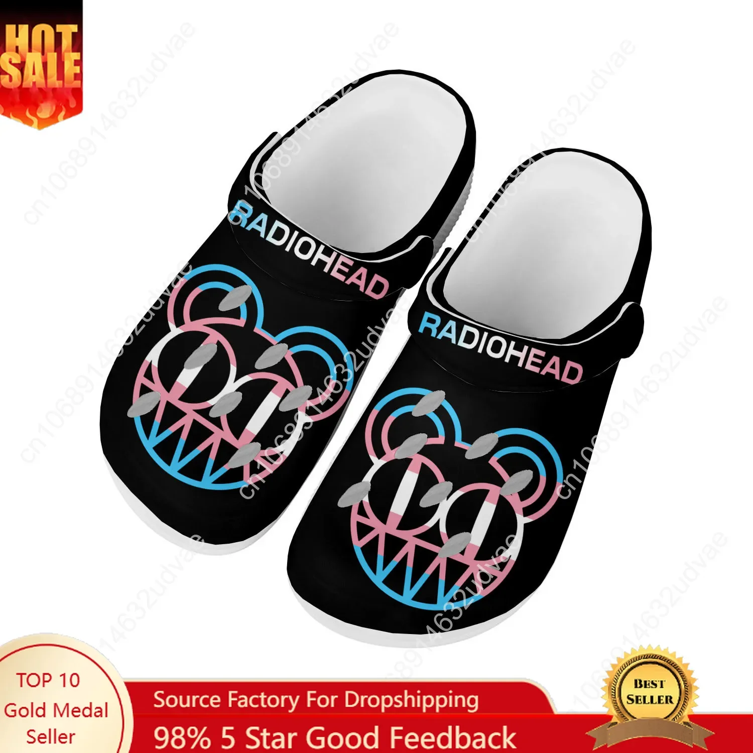 

Radiohead Water Shoes Mens Womens Comfortable Fashion Home Garden Clogs Customizd Sandals Beach Breathable Hole Slippers