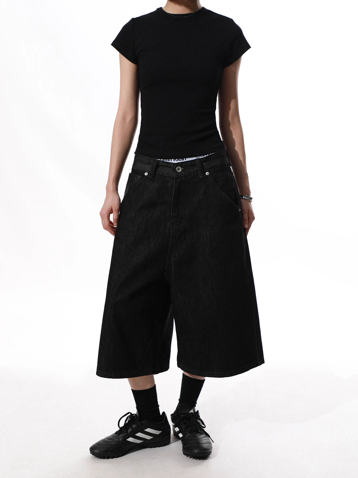 American Retro Wide Leg Denim Jeans Loose Unisex Streetwear Pockets Stitching Detail mid Waist Cotton Blend Summer Jeans