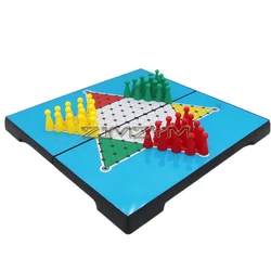 Chinese Checkers Board Game Magnetic Chinese Checkers 24cm Folding, Portable Board Game Set Family Fun Game Set