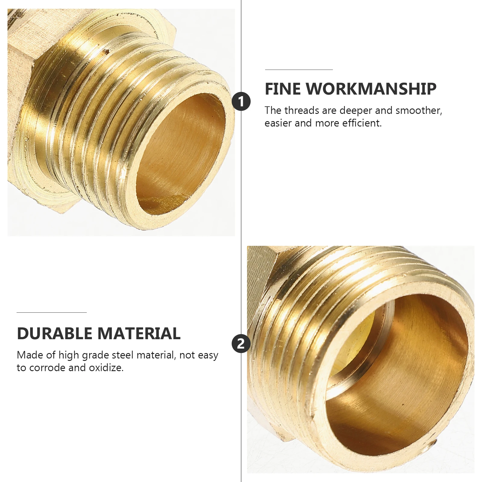 

4pcs Garden Hose Quick Connect Fitting 1/2 To 3/4 Inch Water Hose Adapter Coupler High Pressure Brass Male Female Pipe Converter