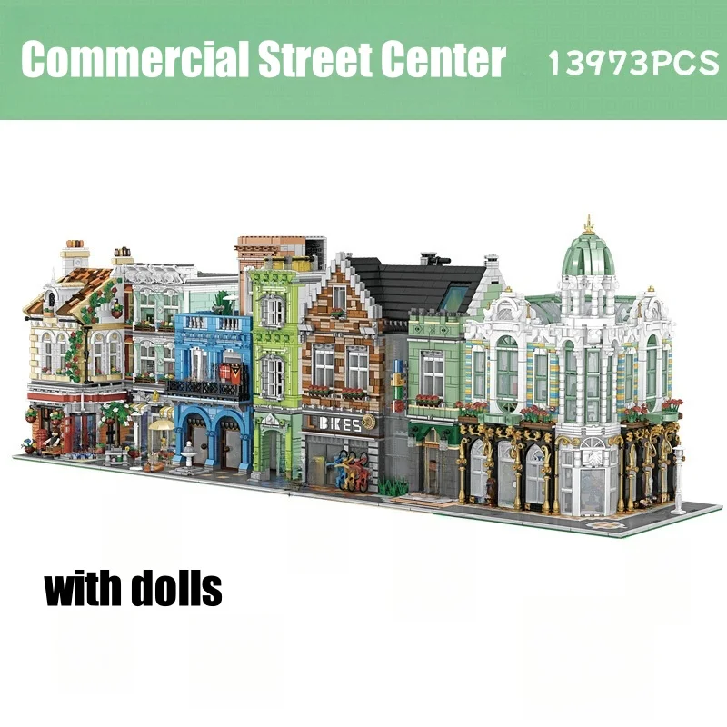 City Series Building Blocks Commercial Street Center Cuba Hotel Mini Particle Assembly Building Blocks Model Toy Gift