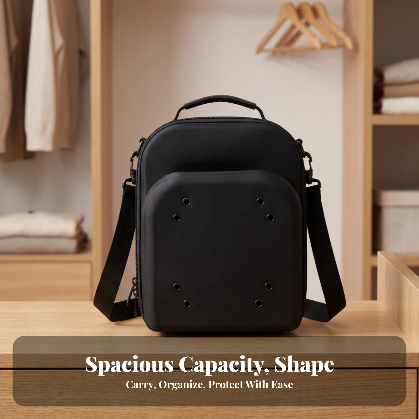Baseball Cap Organizer with Zipper Portable Hat Storage Bag with Shoulder Strap Hat Travel Case Lightweight for Travelers