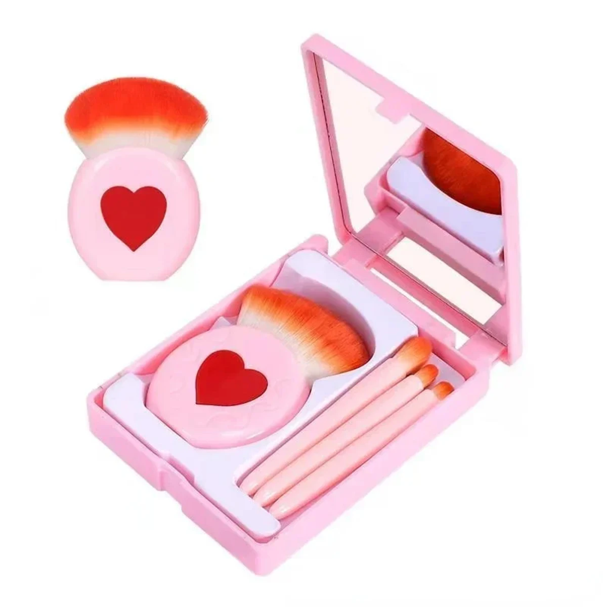 Nuovo Mini Set di pennelli per trucco da viaggio scatola portaoggetti portatile con specchio Soft Giant Powder Blush Eye Shadow Makeup