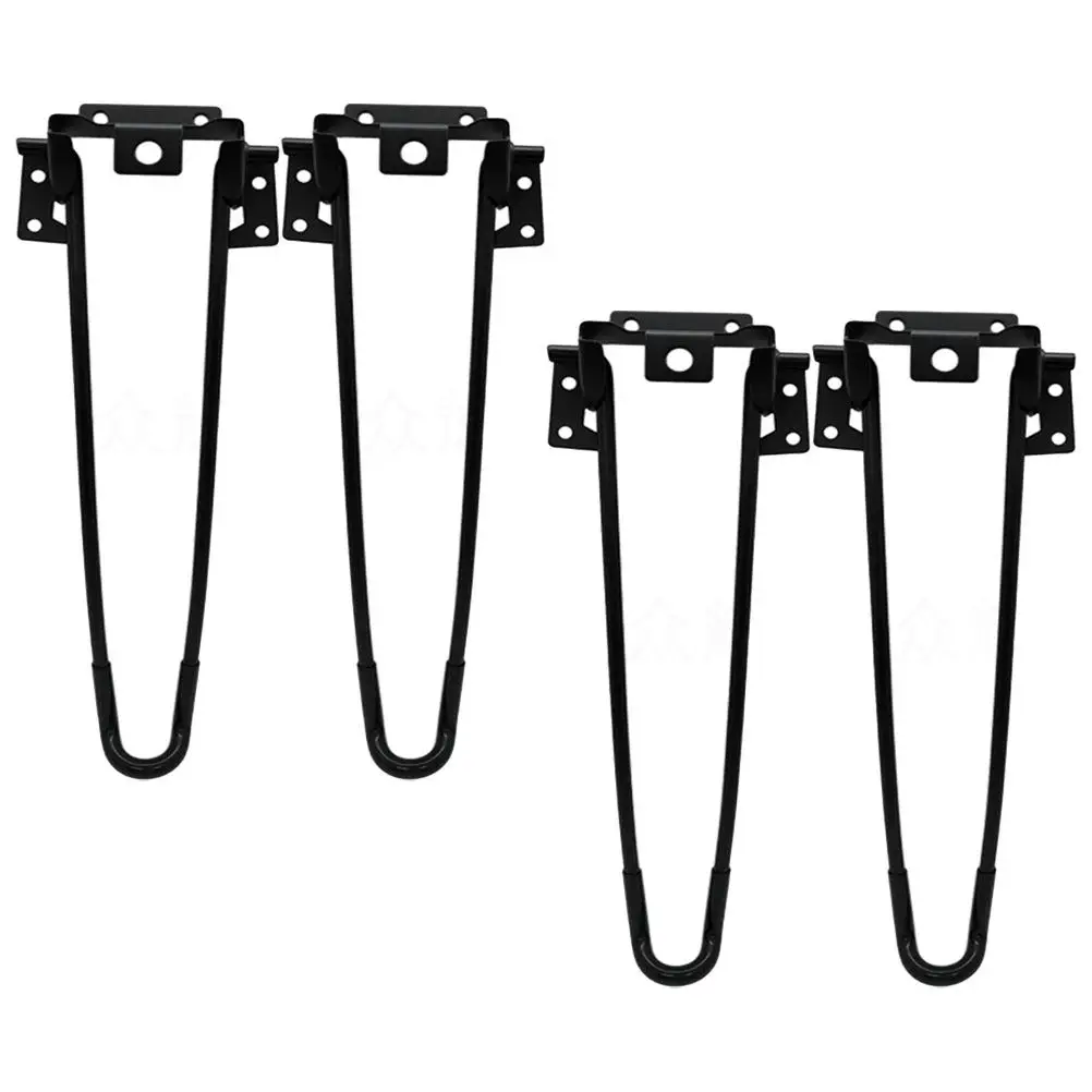 

4 шт. складные металлические ножки-шпильки черного цвета для домашней мебели, кофейных столиков, прикроватных тумбочек, письменных столов, устойчивая опора