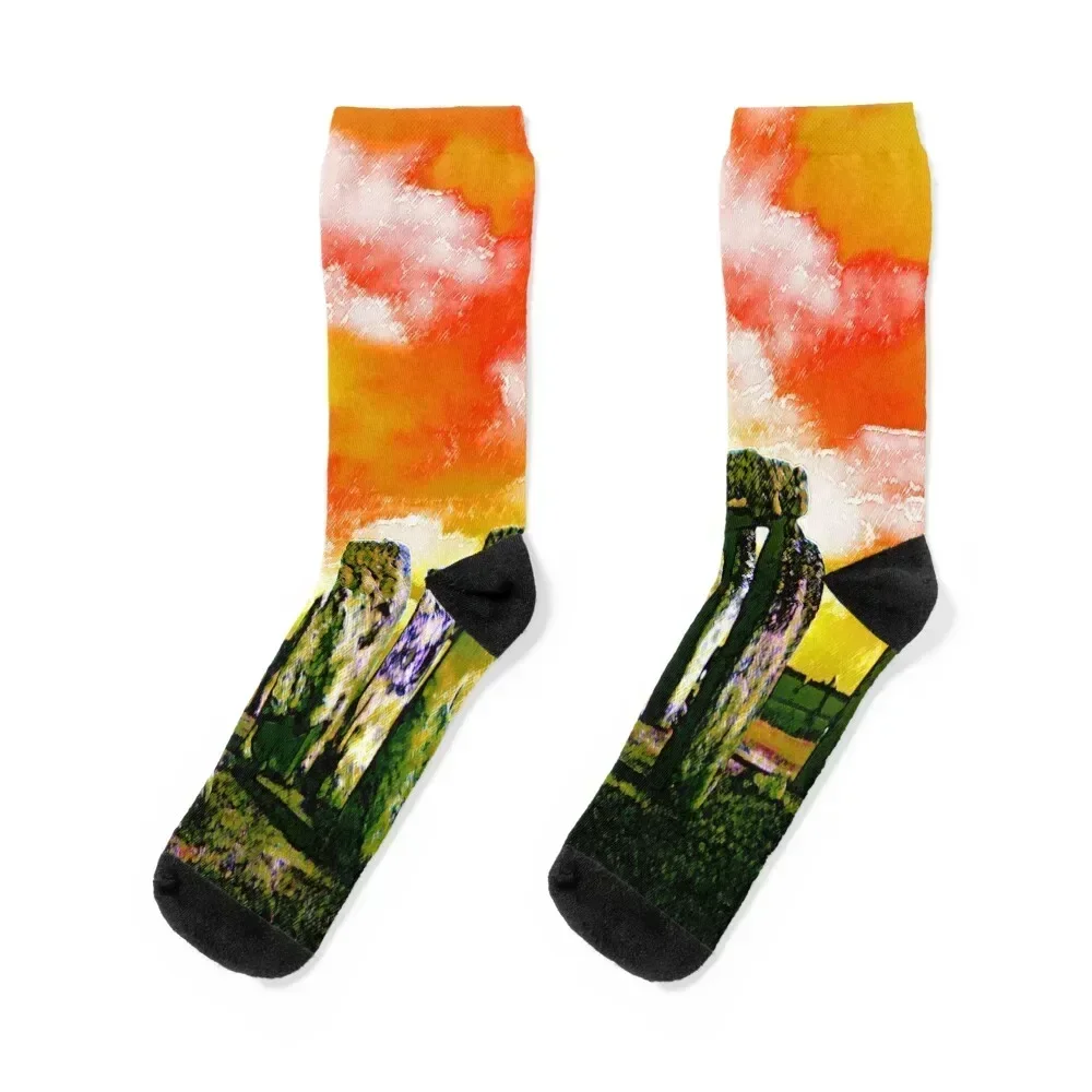 

STONEHENGE SUNSET Socks Antiskid soccer anime with print Run Women's Socks Men's