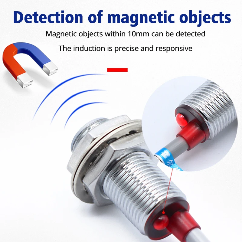 OMCH Hall Switch NJK-5002 Proximity Inductive Magnetic pole Sensor M8/M12 Normally Open/closed 24v Hall Effect Proximity Sensor