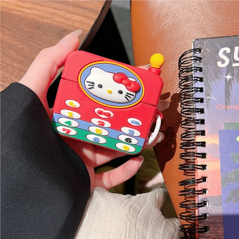 ثلاثية الأبعاد القوس مرحبا كيتي غطاء سماعة أذن لابل AirPods 1 2 3 4 الجيل Airpods Pro 2 سماعة لاسلكية تعمل بالبلوتوث سيليكون سماعة الرأس #6