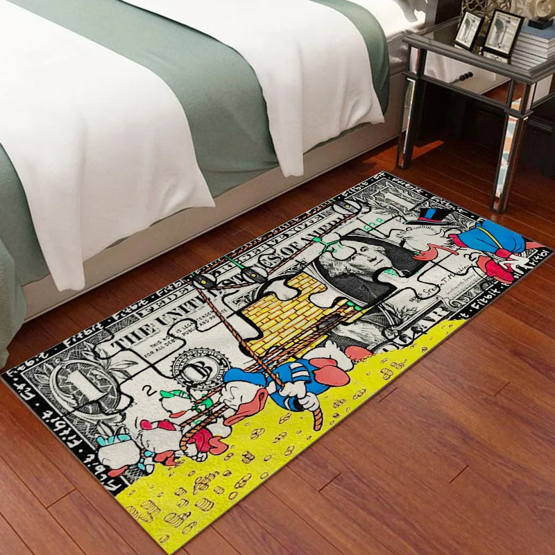 Cartoon Dollar Money Lounge Rug Hallway Entrance Doormat Living Room Bedroom Bedside Carpet Floor Anti Slip Mat Home Decor