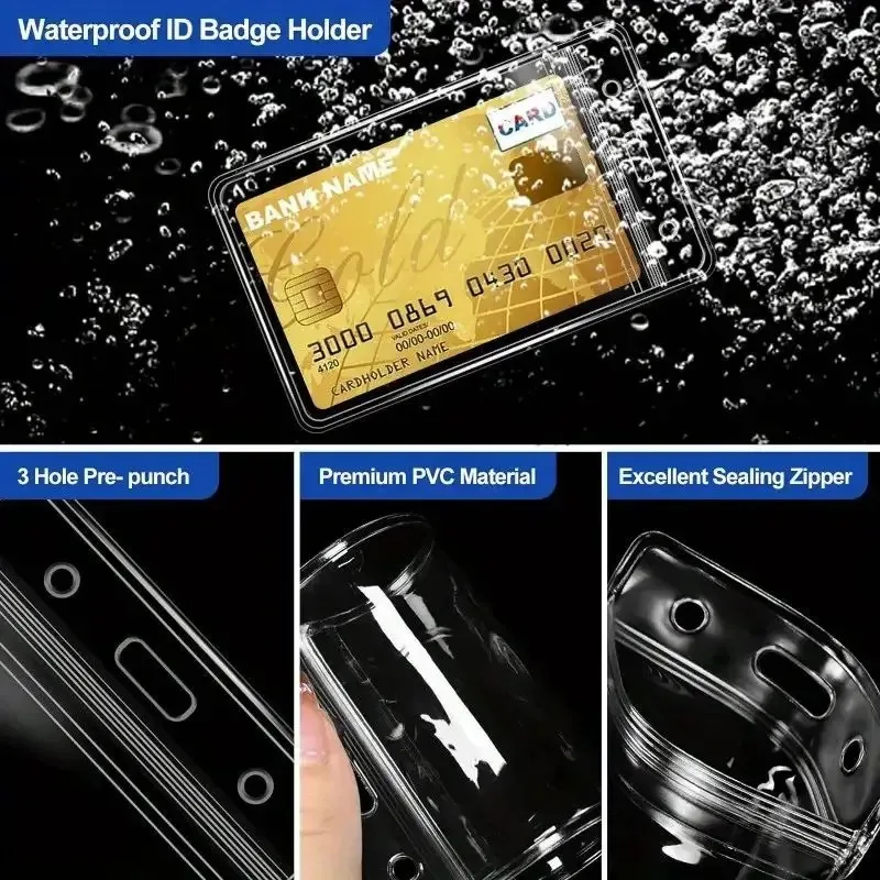 Waterproof Transparent Plastic Card Clip Protective Cover for Bank Credit And Identity Card Wallet image 5
