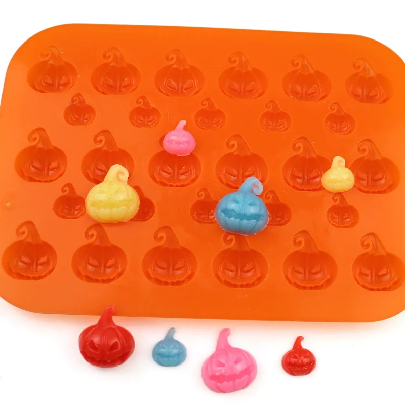 Halloween Silicone Mold For Chocolate Pumpkin Gummy Candy Ice Cube Tray Cake Decoration Cupcake Topper kitchen Baking Tools