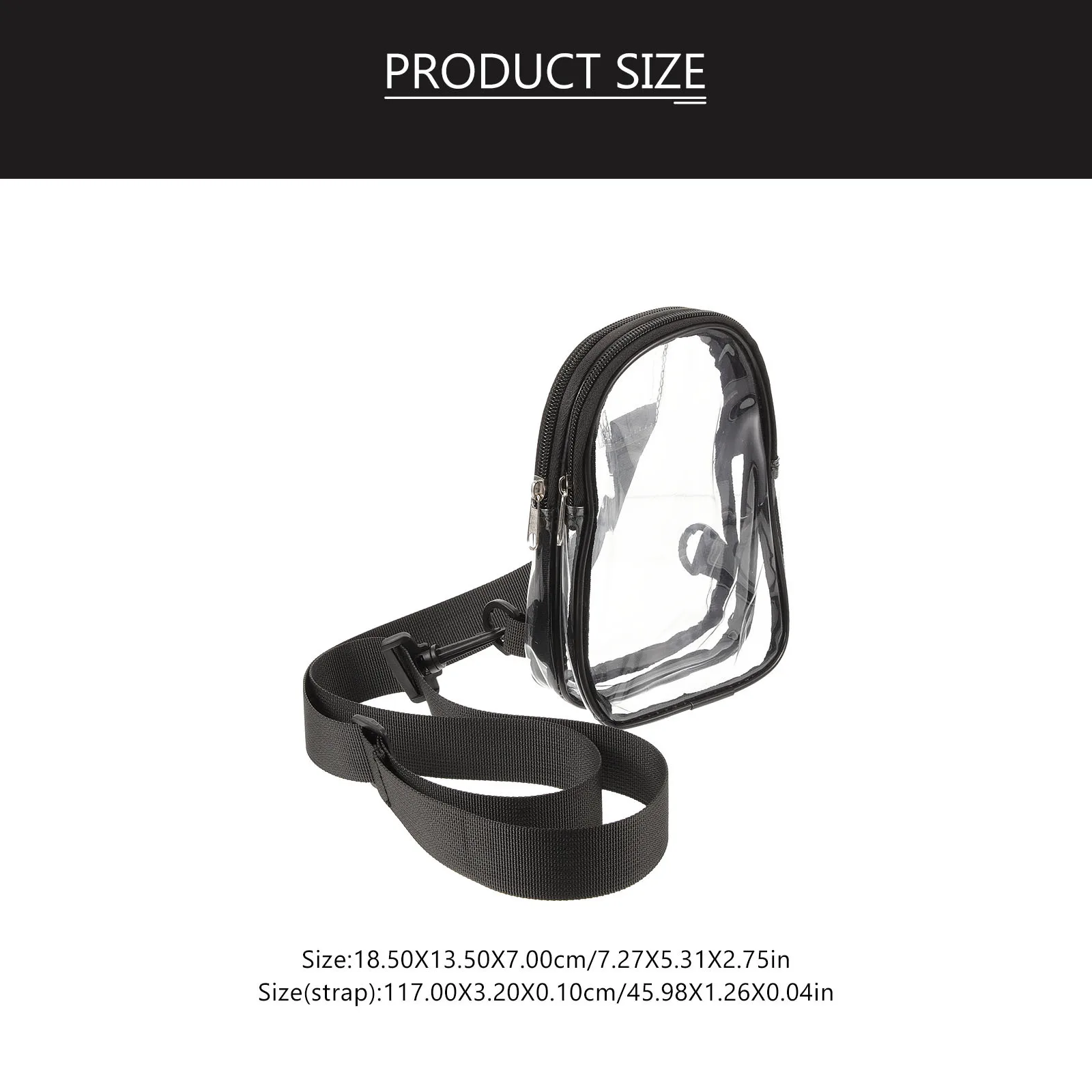 Clear Sling Bag PVC Cloth Running Phone Storage Adjustable Belt Lightweight Portable Crossbody Small Clear Bag for Travel Sports