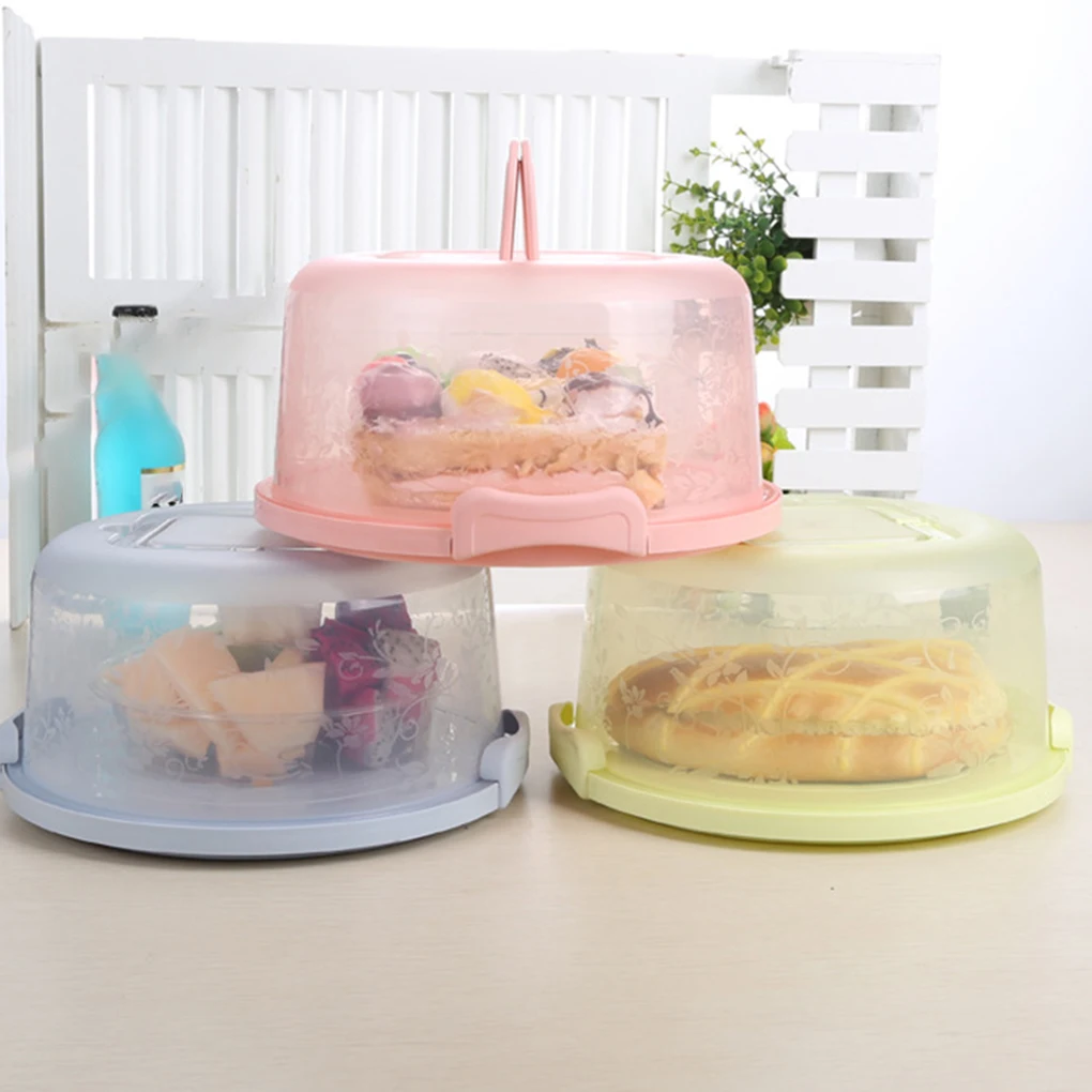 Cake Box Kitchen Party Bakery Round Visible Package Cupcake Container Dessert Storage Holder Pack Carrier Green