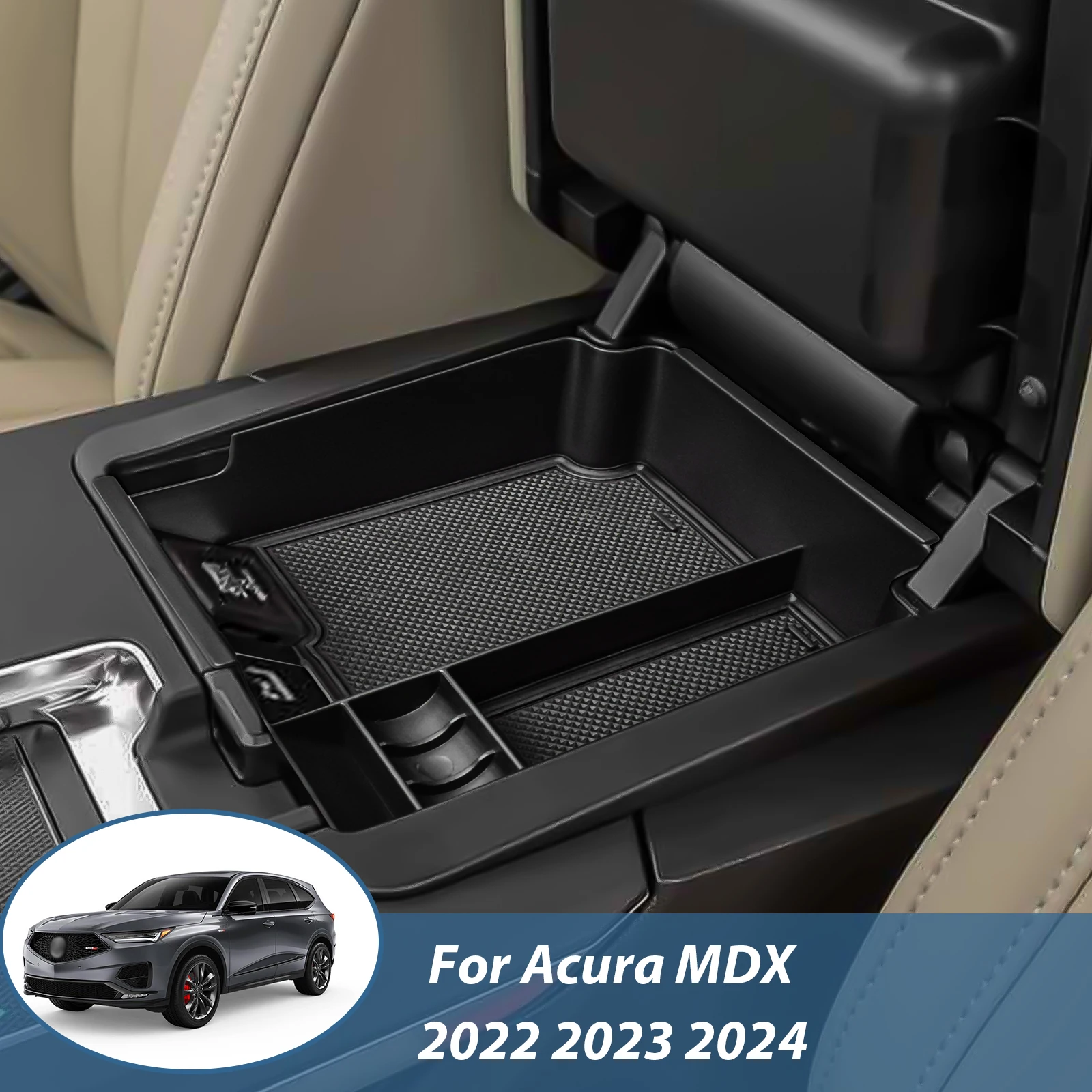 

Center Console Organizer for Acura MDX 2022 2023 2024 Armrest Storage Insert Tray Car Storage Box ABS Interior Car Accessories