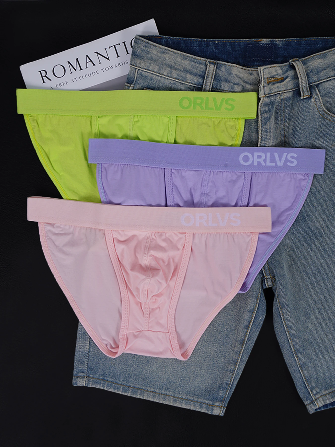 

3 PCS Men's Modal Briefs U Convex Pouch Elastic Waistband Soft Breathable Colorful Underwear