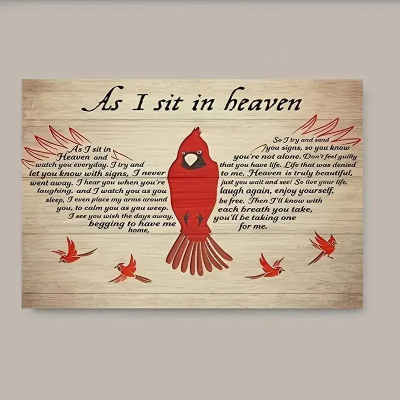 Печать на холсте без рамы, падающий кардиналом от неба, домашний декор, настенное искусство, абстрактная натюрморт