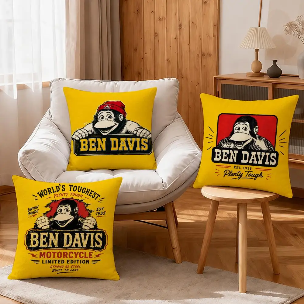 Brand Ben Davis Cushion Cover Linen Anti-Mite Antibacterial Cushion Cover Invisible Zipper Sofa Decor