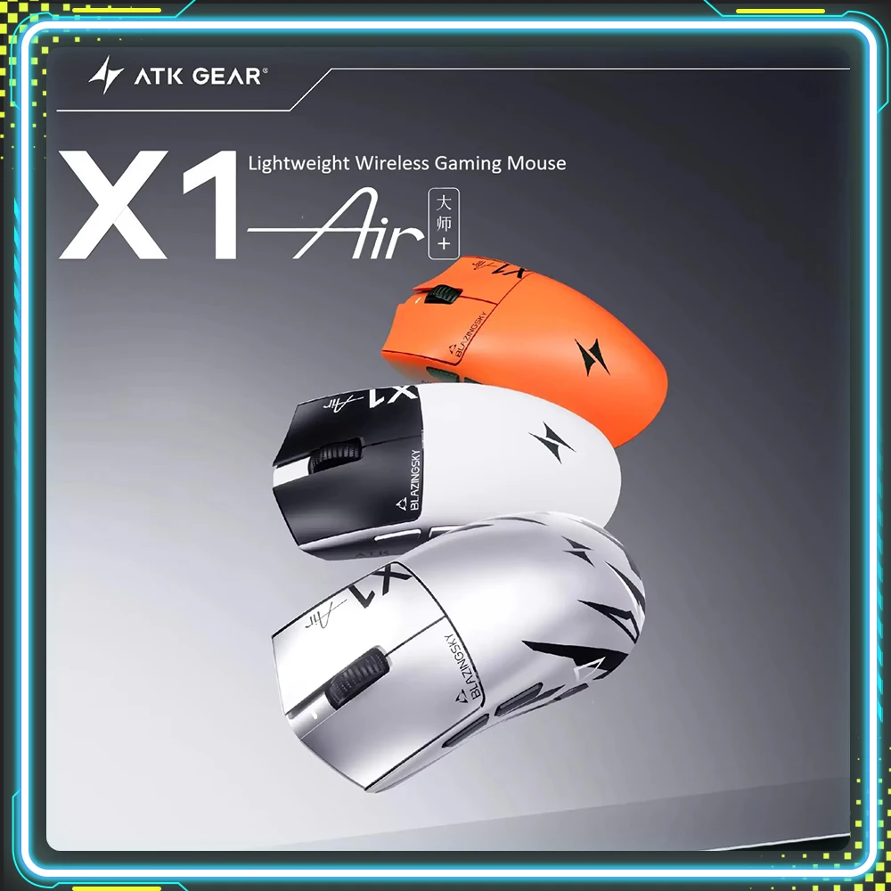 Mouse Gamer Sem Fio ATK BlazingSky X1 Air Master com Polling Rate Dupla de 8K, Sensor PAW3955, Leve e Ergonômico para Esports FPS em PC – Ótima Opção 